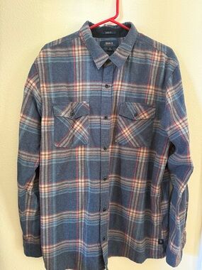 Roark Blue Plaid Long-Sleeve Button-Down Shirt size XL
